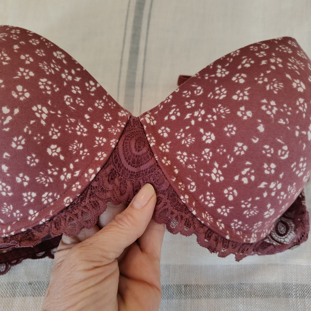 Lucky Brand Women's Burgundy Lace Bra - Picture 5 of 7